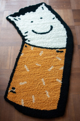 Ben El Halawany a.k.a. El Bebbe Grande Cigarette bud carpet, handmade from wool, by Ben el Halawany a.k.a. El Bebbe Grande