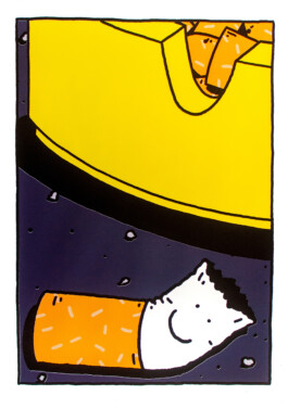 Ben El Halawany a.k.a. El Bebbe Grande Silkscreen of a happy cigarett bud by Ben El Halawany a.k.a. El bebbe Grande