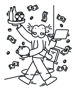 Ben El Halawany a.k.a. El Bebbe Grande Illustration on how to make money for Zeit Campus by Ben El Halawany aka El Bebbe Grande