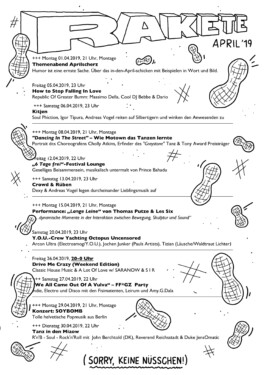 Ben El Halawany a.k.a. El Bebbe Grande Programme for Bar Rakete by Ben el Halawany aka El Bebbe Grande