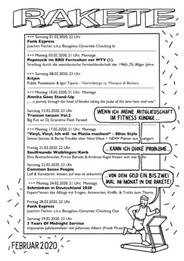 Ben El Halawany a.k.a. El Bebbe Grande Programme for Bar Rakete by Ben el Halawany aka El Bebbe Grande
